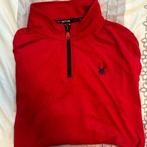Men’s red long sleeve quarter zip